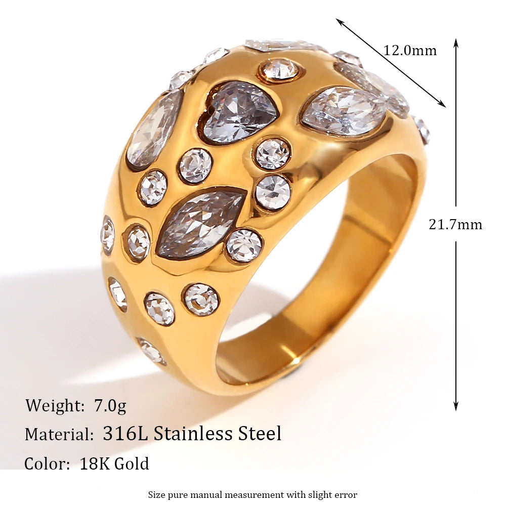The Astra Mixed - Cut Zircon Dome Ring by Vexa - RING - Vexa