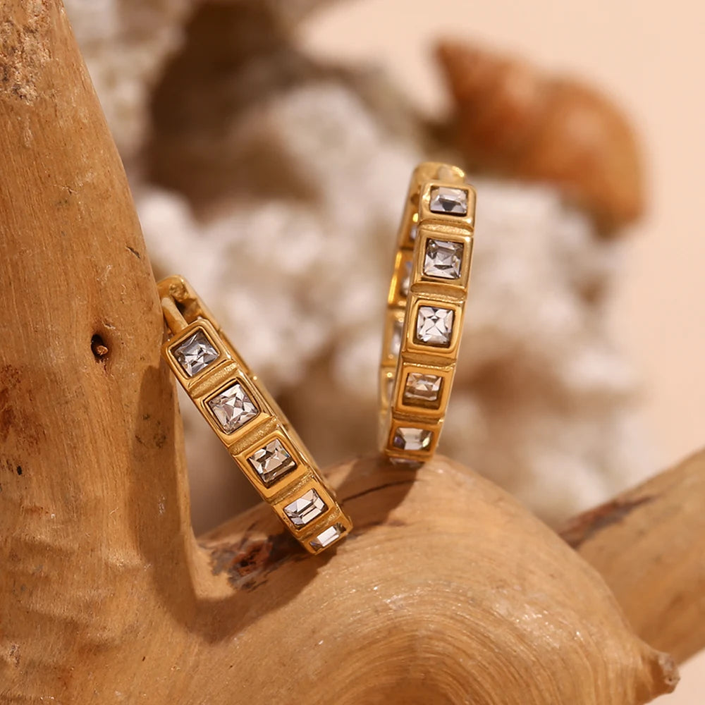 The Stella Zircon Hoop Earrings by Vexa - Earring - Vexa