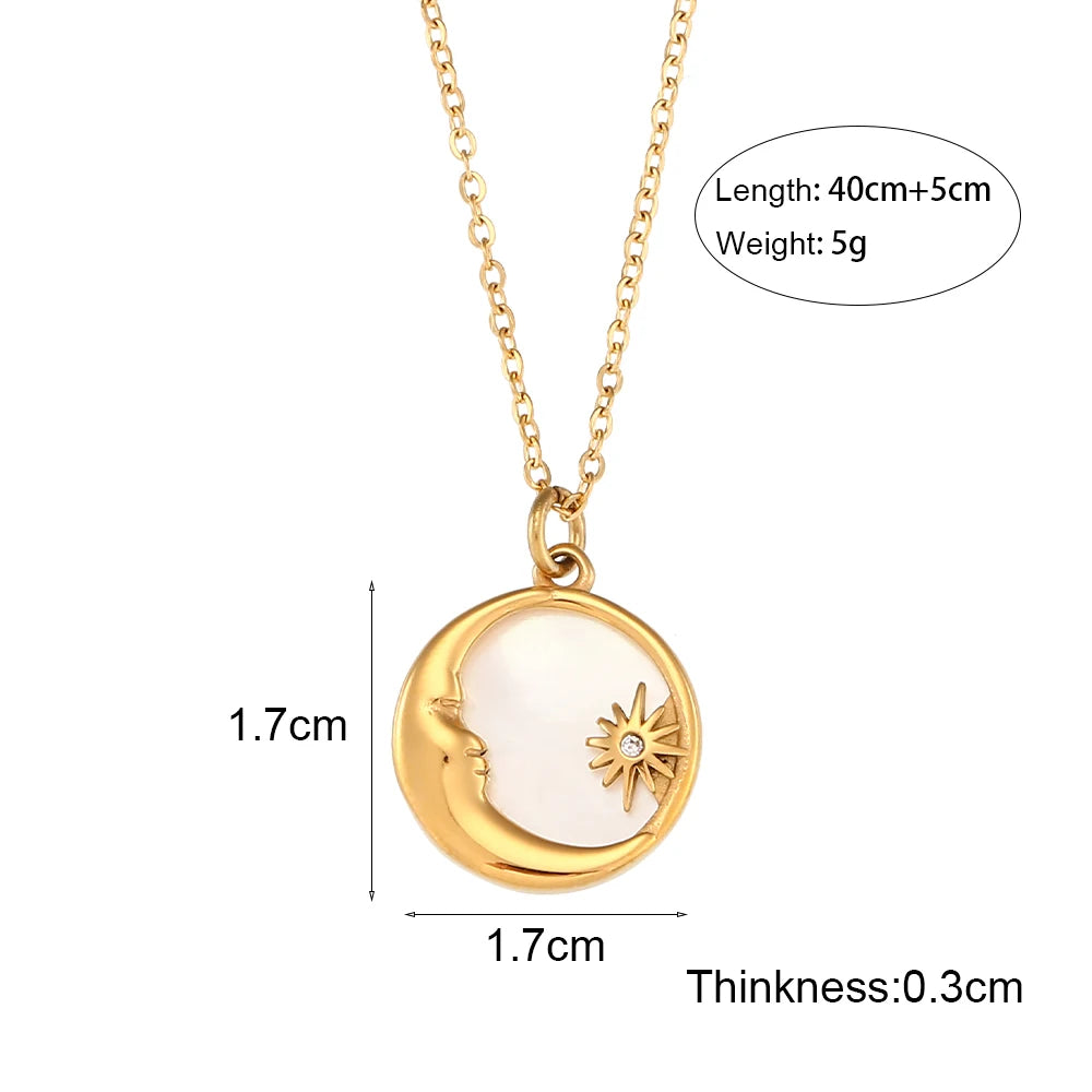 The Selene Celestial Moon Star Medallion by Vexa - necklace - Vexa