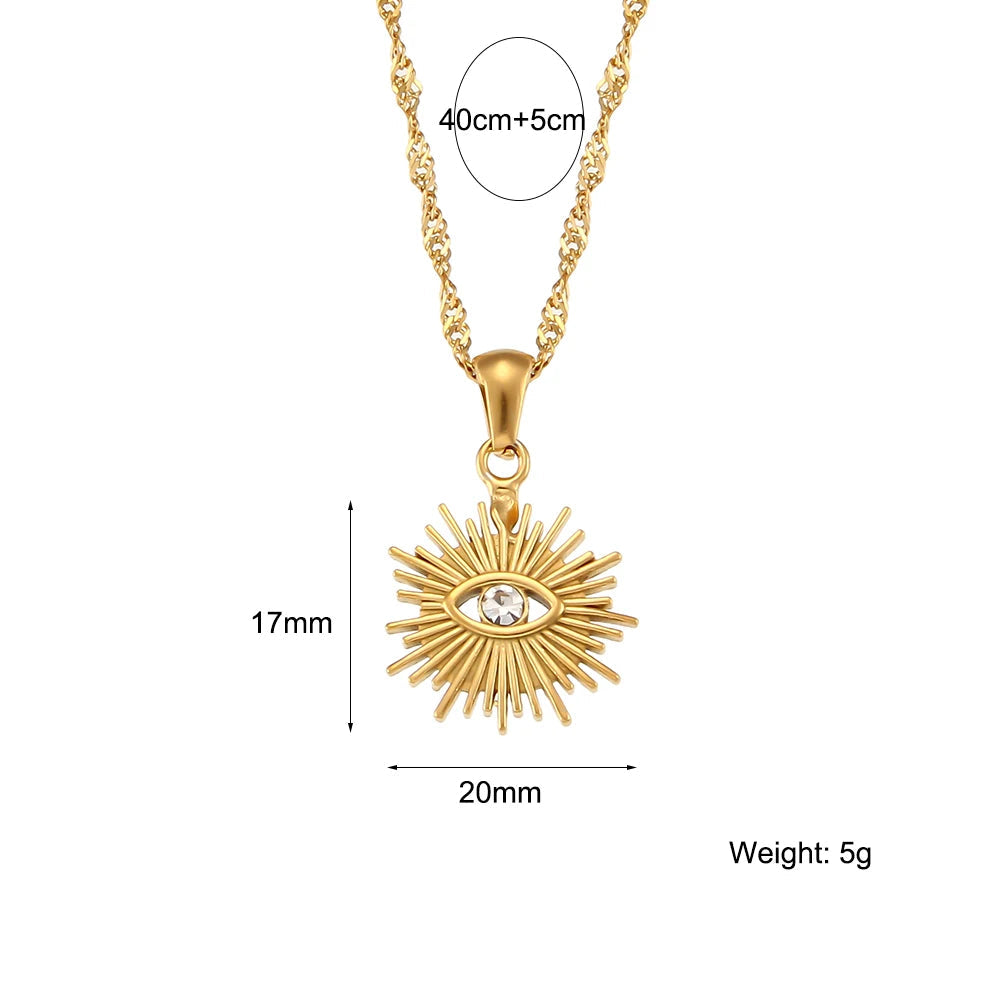 The Solara Sunburst Zircon Necklace by Vexa - necklace - Vexa