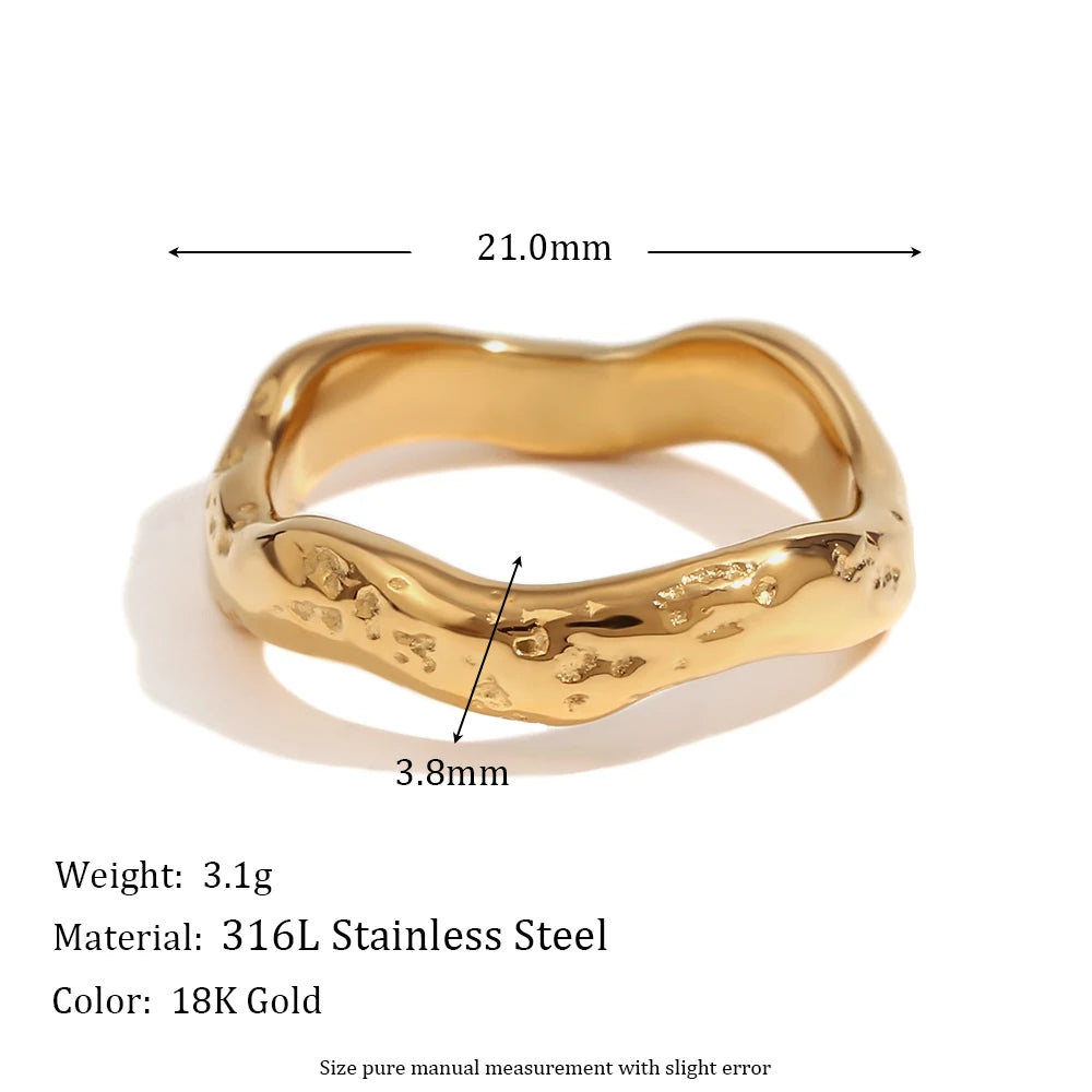 The Ripple Hammered Wave Ring by Vexa - RING - Vexa