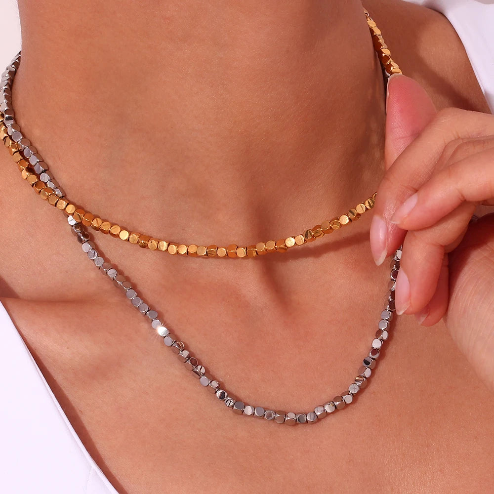 The Minimalist Cuboid Beaded Necklace by Vexa - necklace - Vexa