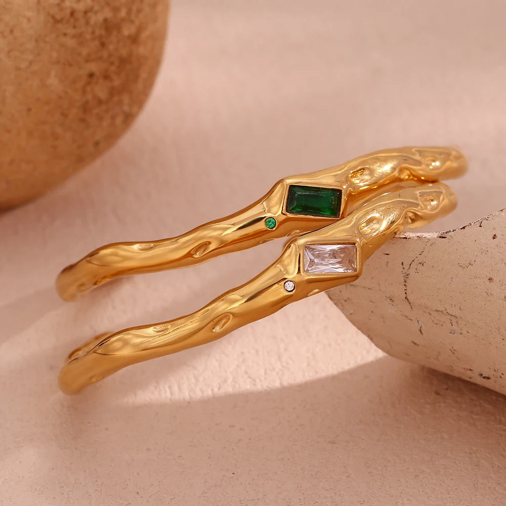 The Sculpted Zircon Cuff by Vexa - Bracelet - Vexa