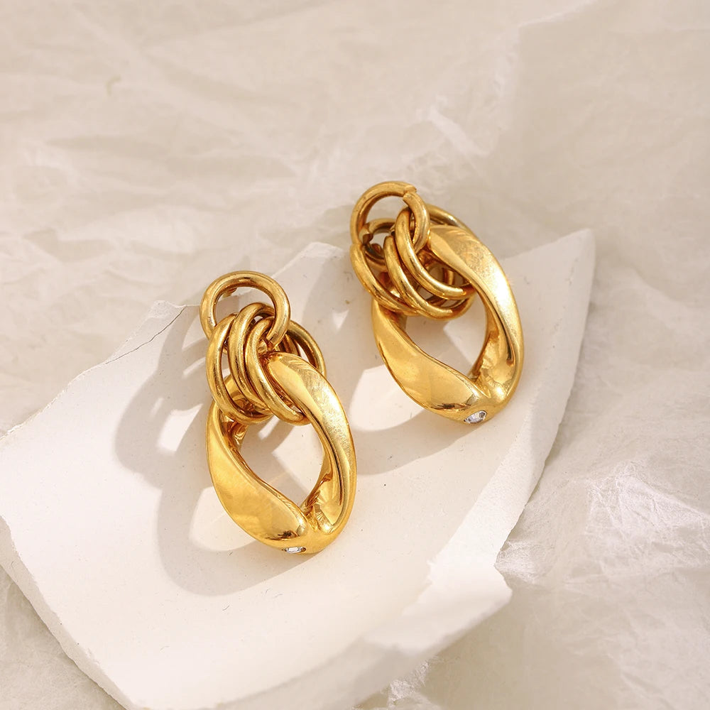 The Selene Mini Zircon Chain Earrings by Vexa - Earring - Vexa