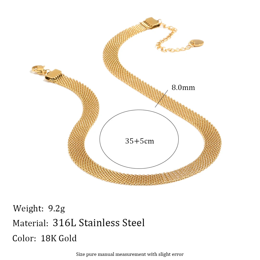The Elegant Golden Mesh Chain Set by Vexa - Jewelry Set - Vexa
