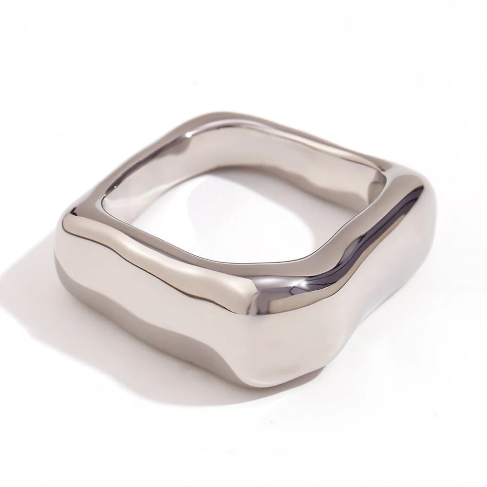 The Vanguard Geometric Square Ring by Vexa - RING - Vexa - 8 - Silver