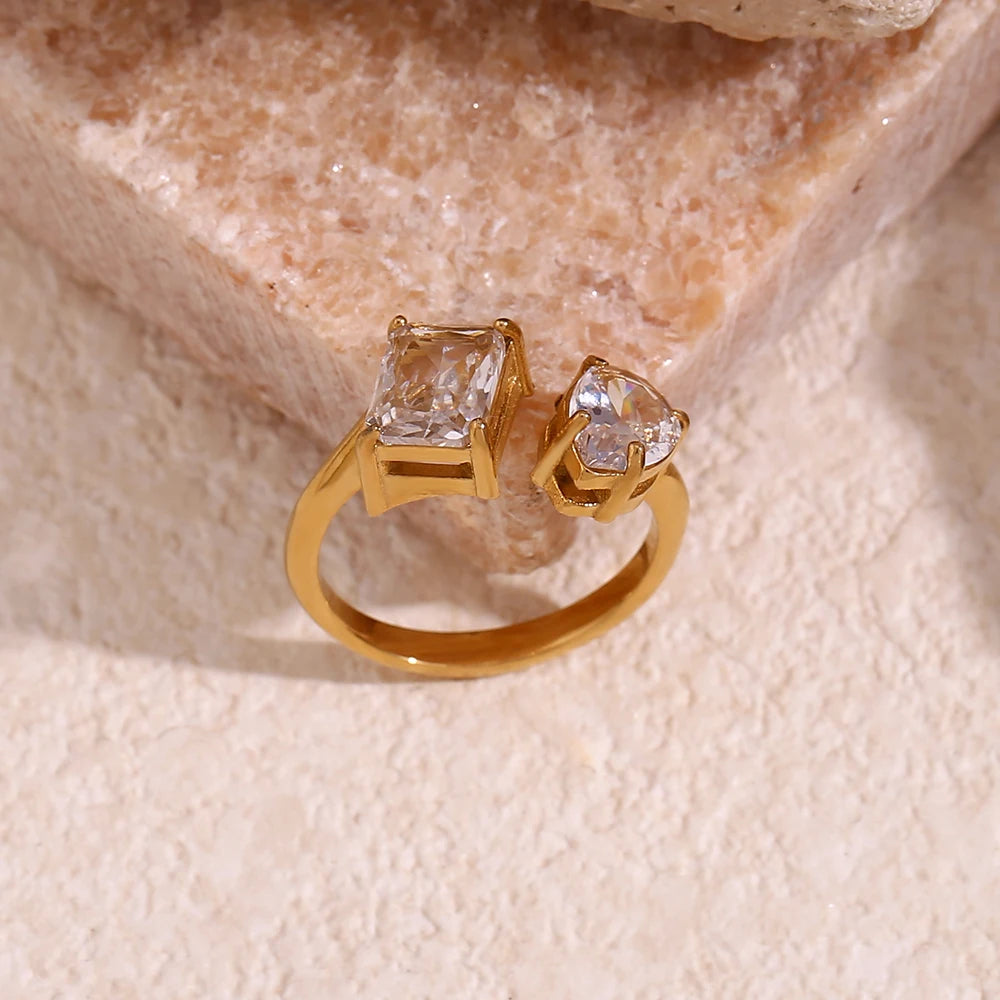 The Aria Asymmetric Zircon Open Ring by Vexa - RING - Vexa