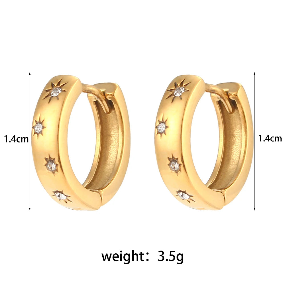 The Celeste Star Zircon Hoops by Vexa - Earring - Vexa