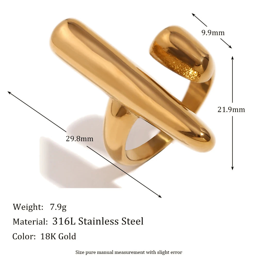 The Elara T - Bar Gold Ring by Vexa - RING - Vexa