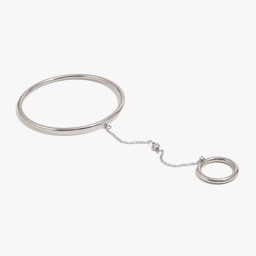 The Mirage Hand Chain Bangle by Vexa - Bracelet - Vexa - Silver