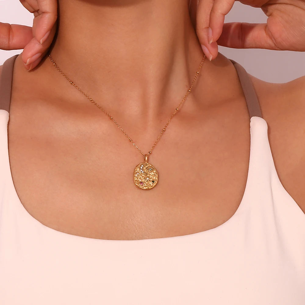 The Celestial Mosaic Coin Necklace by Vexa - necklace - Vexa
