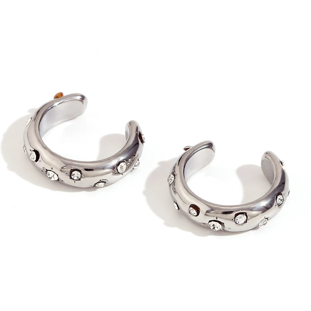 The Celeste Crystal Accent Ear Cuff by Vexa - Earring - Vexa - Silver