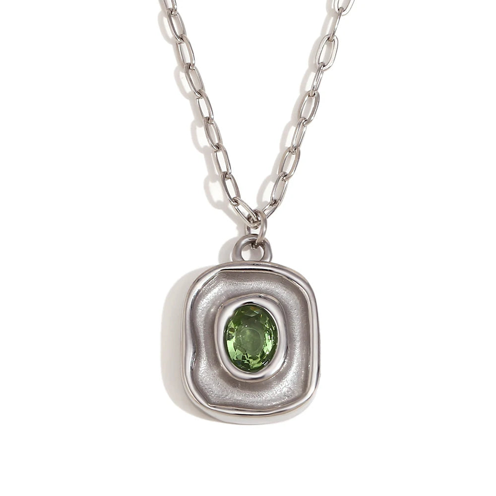The Emerald Echo Retro Irregular Pendant Necklace by Vexa - necklace - Vexa