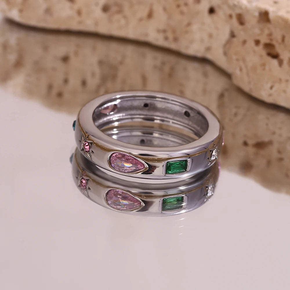 The Celestial Multi - Shape Zircon Band Ring by Vexa - RING - Vexa
