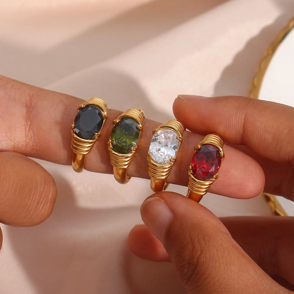 The Ophelia Oval Zircon Ring by Vexa - RING - Vexa