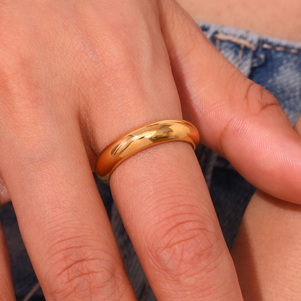 The Zenith Minimalist Dome Ring by Vexa - RING - Vexa - 9 - Gold