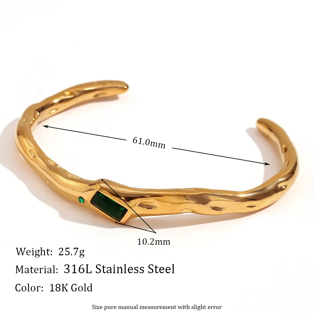 The Sculpted Zircon Cuff by Vexa - Bracelet - Vexa