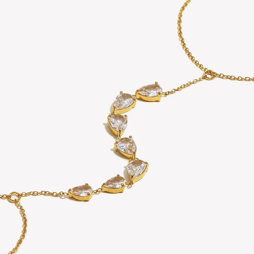 The Cascade Waterdrop Hand Chain by Vexa - Bracelet - Vexa