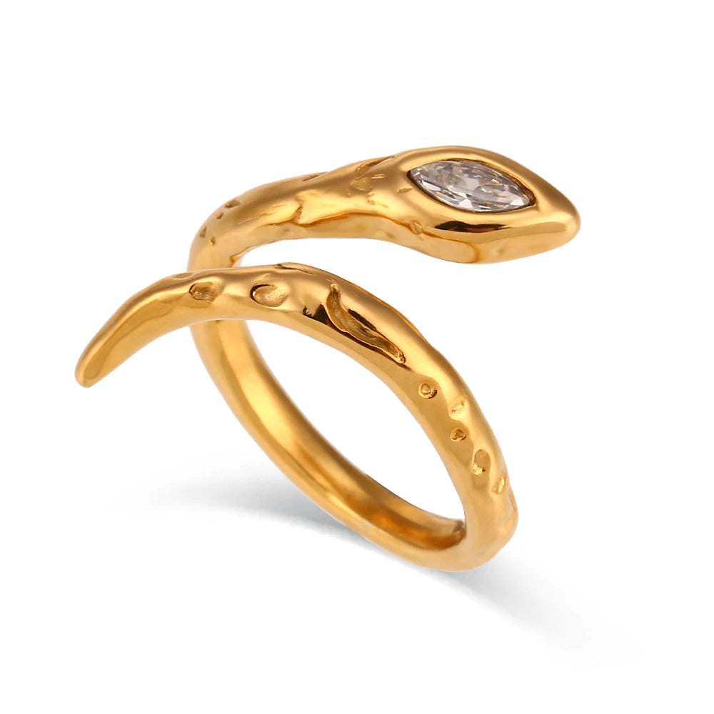 The Viper Gemstone Wrap Snake Ring by Vexa - RING - Vexa