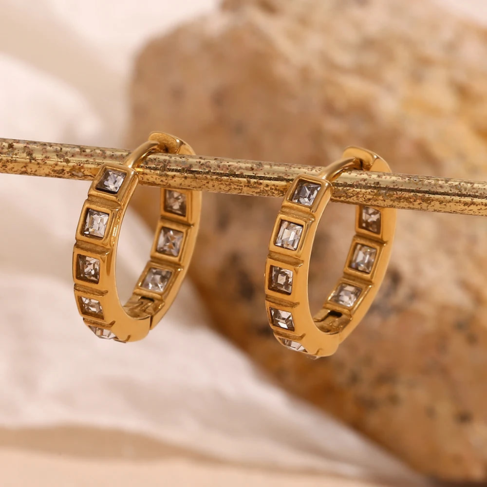 The Stella Zircon Hoop Earrings by Vexa - Earring - Vexa