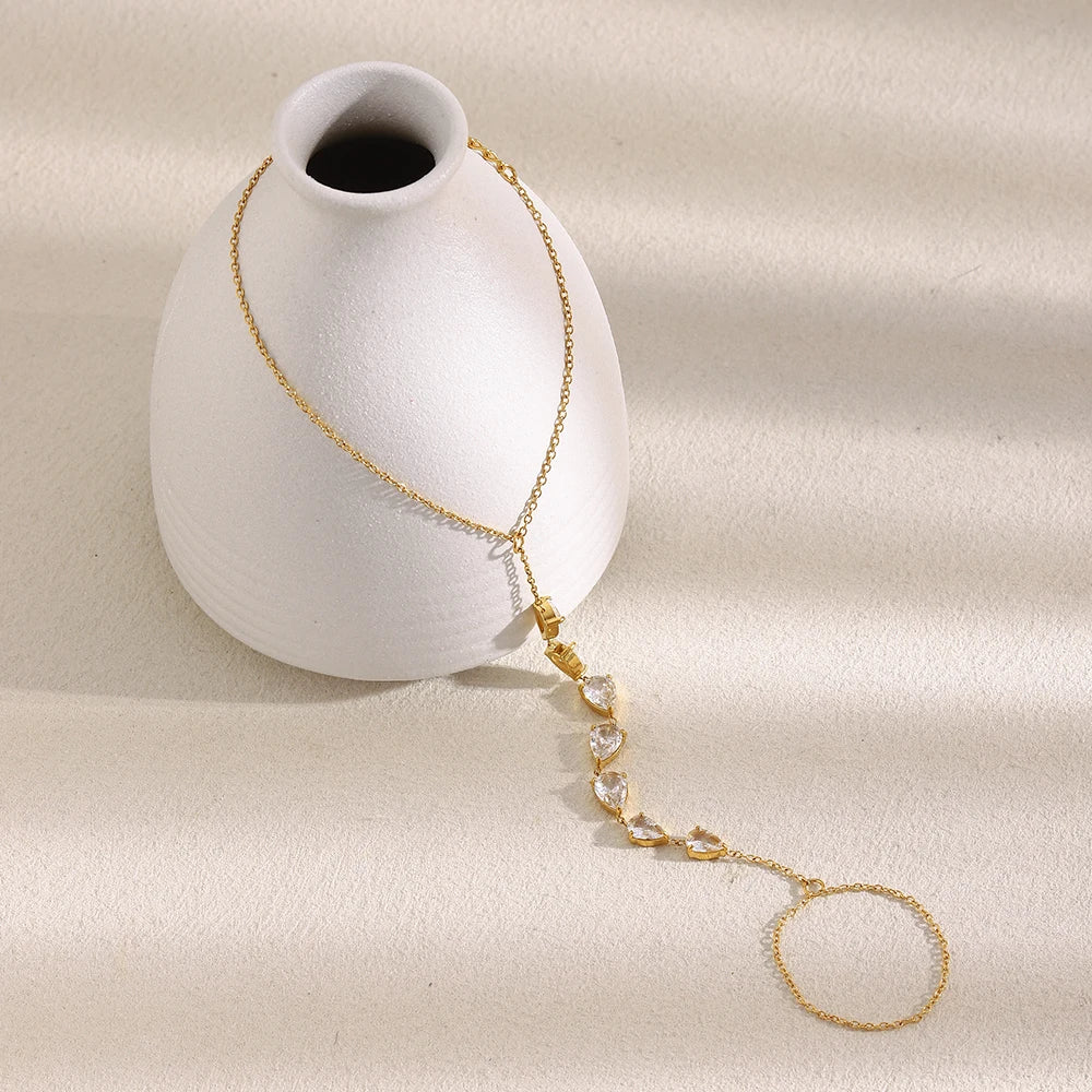 The Cascade Waterdrop Hand Chain by Vexa - Bracelet - Vexa