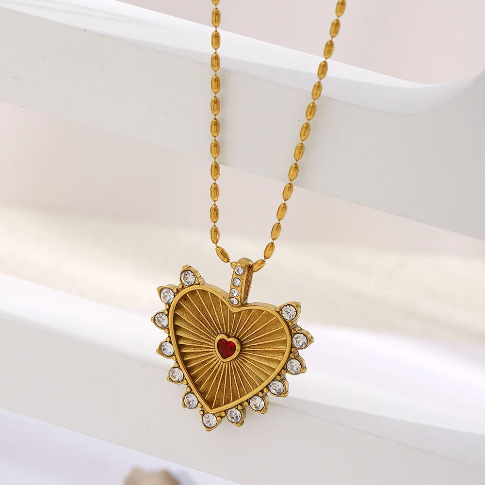 The Amara Radiant Heart Zircon Necklace by Vexa - necklace - Vexa