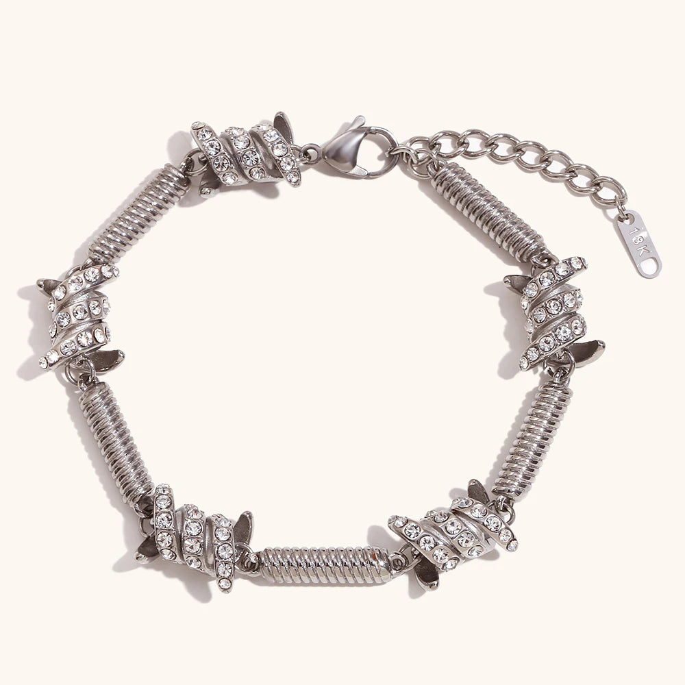 The Radiance Spring Knot Zirconia Bracelet by Vexa - Bracelet - Vexa - Silver