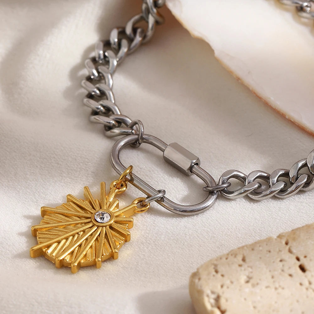 The Solaria Two - Tone Starburst Bracelet by Vexa - Bracelet - Vexa