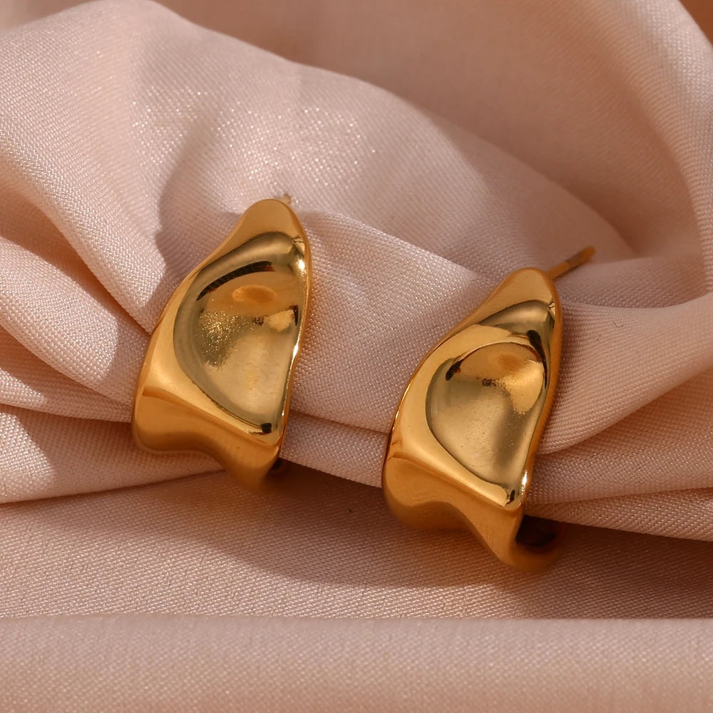 The Prisma Geometric Trapezoid Creole Earrings by Vexa - Earring - Vexa