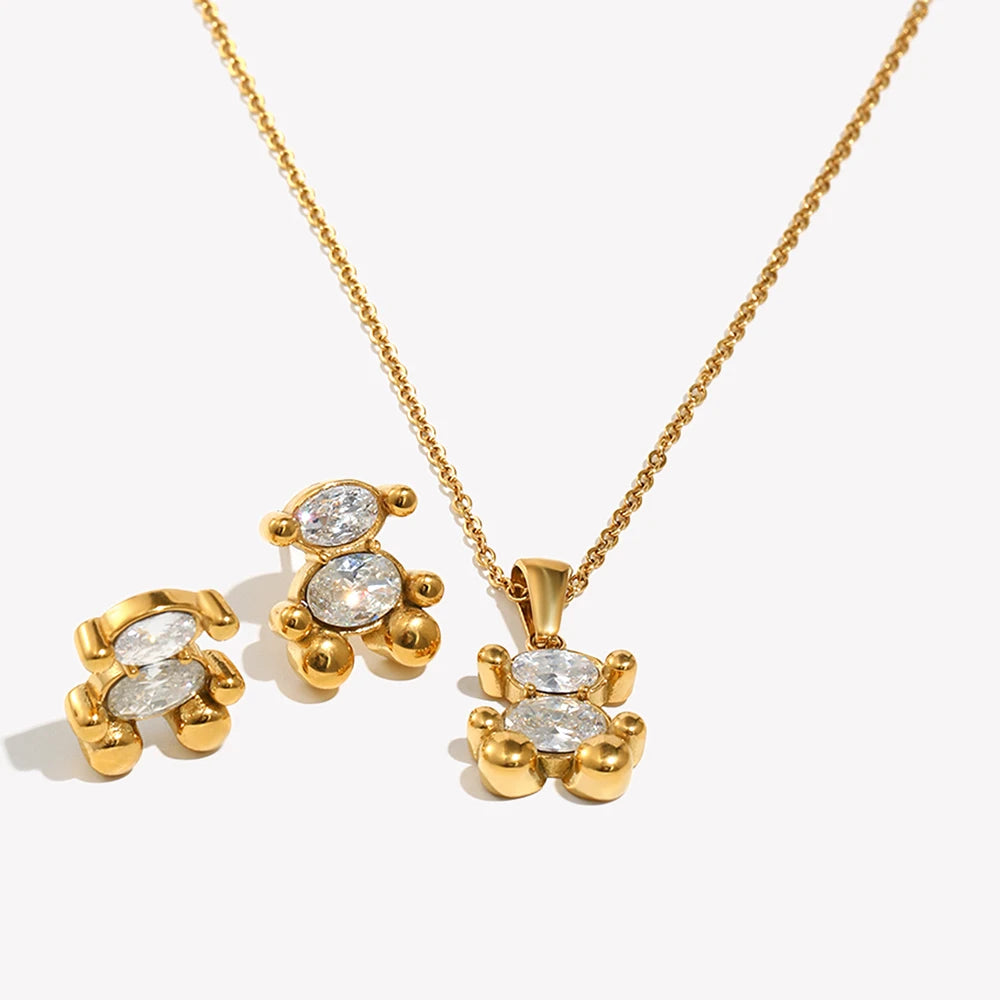 The Teddy Sitting Bear Jewelry Set by Vexa - Jewelry Set - Vexa