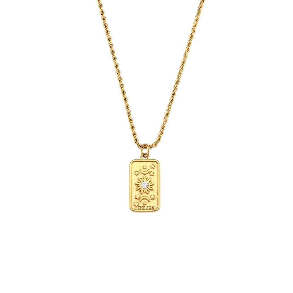 The Celestial Tarot Card Pendant Necklace by Vexa - necklace - Vexa - Sun