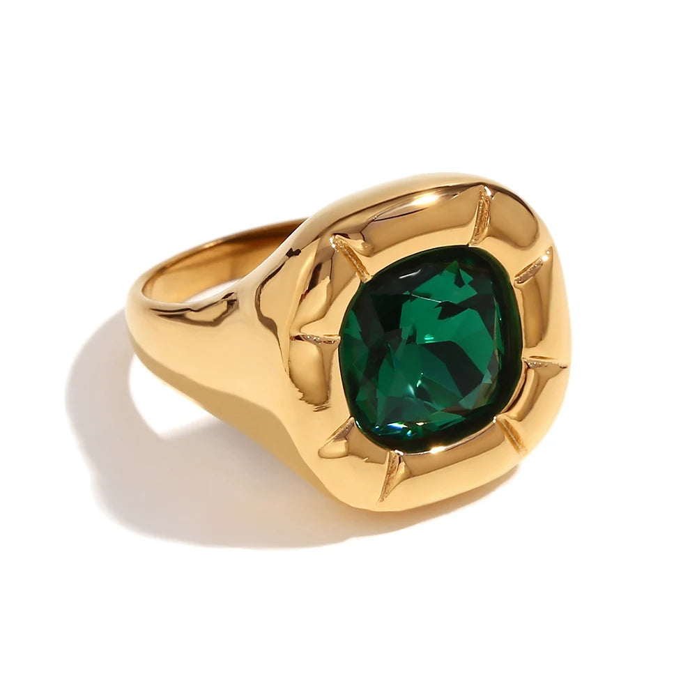 The Flora Rounded Square Zircon Ring by Vexa - RING - Vexa