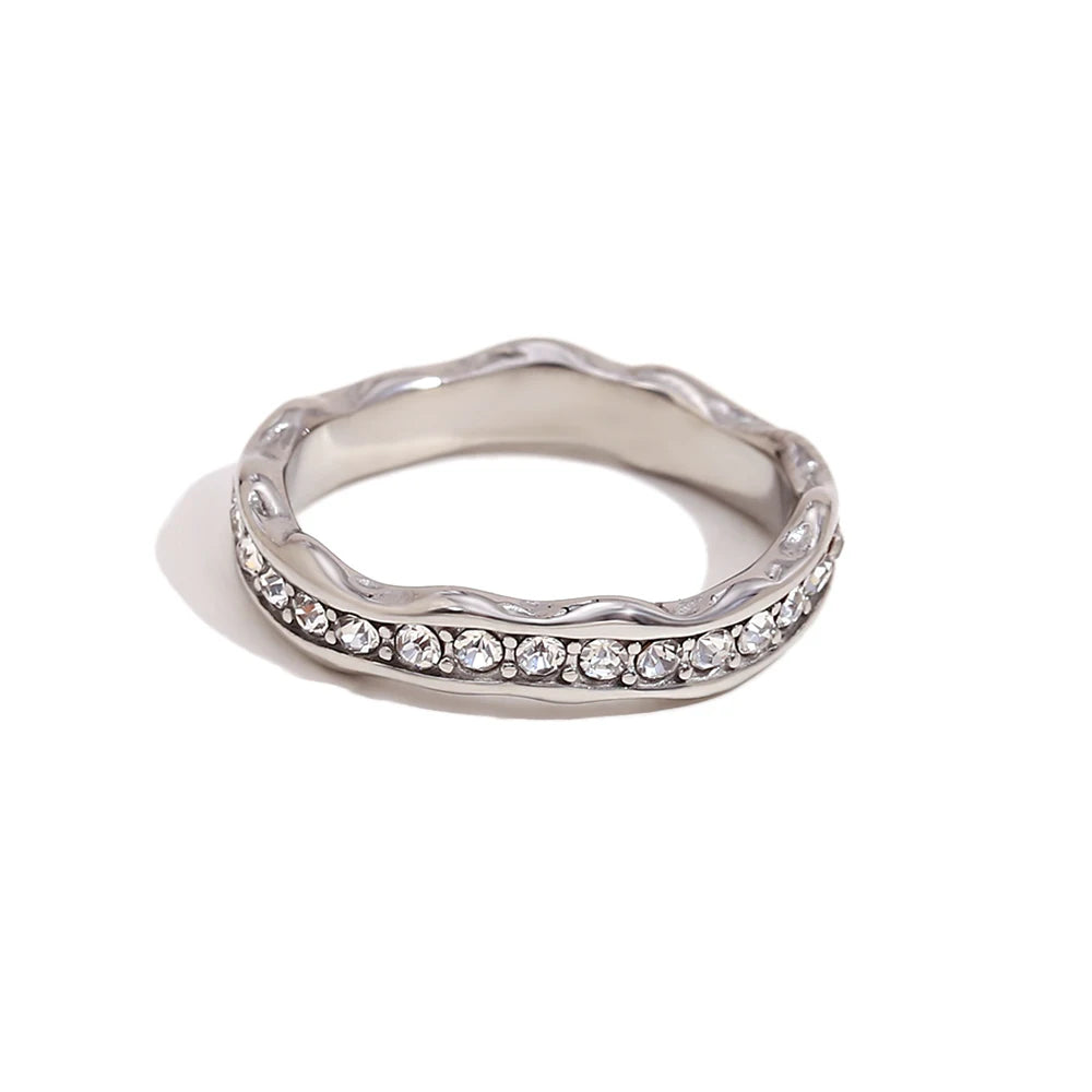 The Oceana Crystal Wave Ring by Vexa - RING - Vexa - 8 - Silver