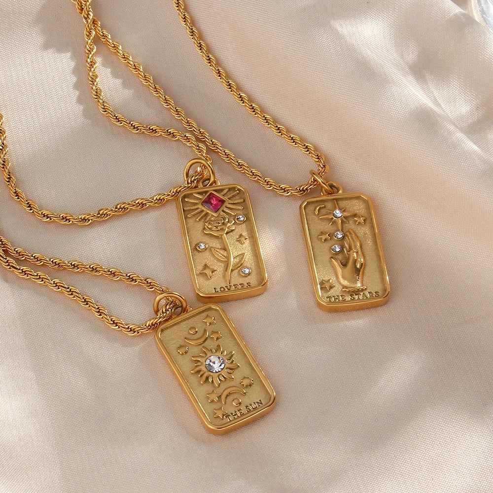The Celestial Tarot Card Pendant Necklace by Vexa - necklace - Vexa