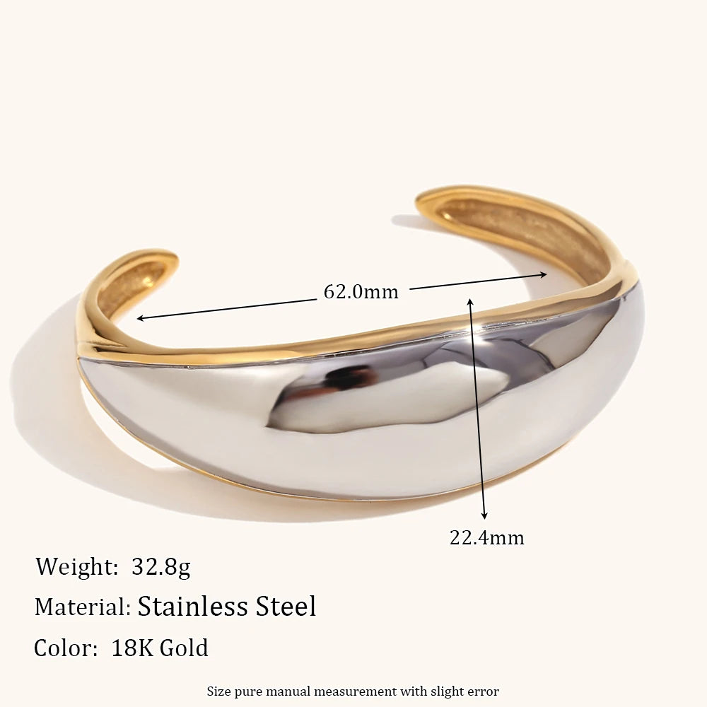 The Equinox Dual - Tone Open Cuff Bracelet by Vexa - Bracelet - Vexa