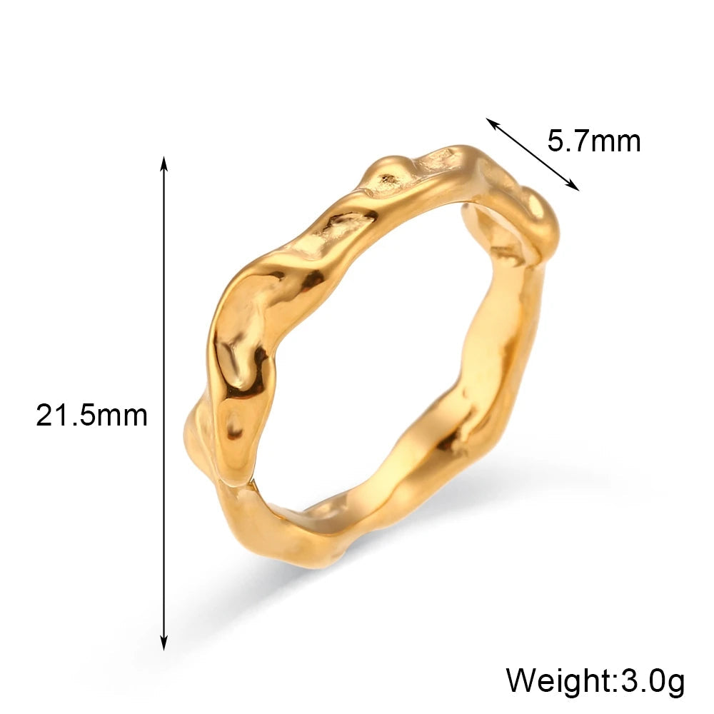 The Marina Hammered Wave Ring by Vexa - RING - Vexa