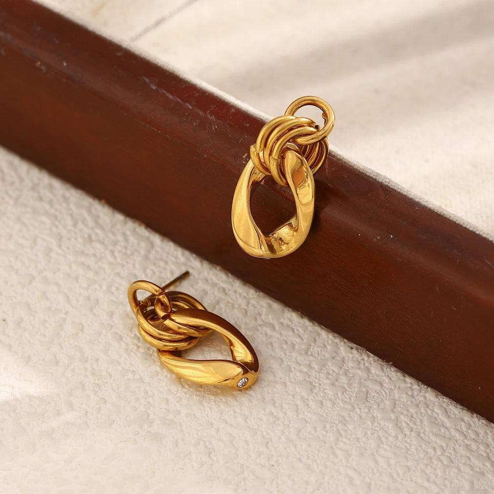 The Selene Mini Zircon Chain Earrings by Vexa - Earring - Vexa