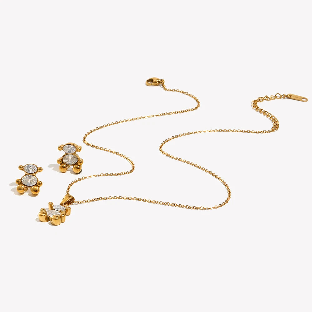 The Teddy Sitting Bear Jewelry Set by Vexa - Jewelry Set - Vexa