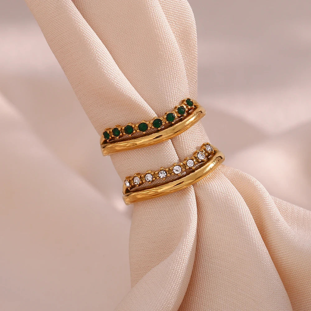 The Serenade Double - Band Crystal Ring by Vexa - RING - Vexa