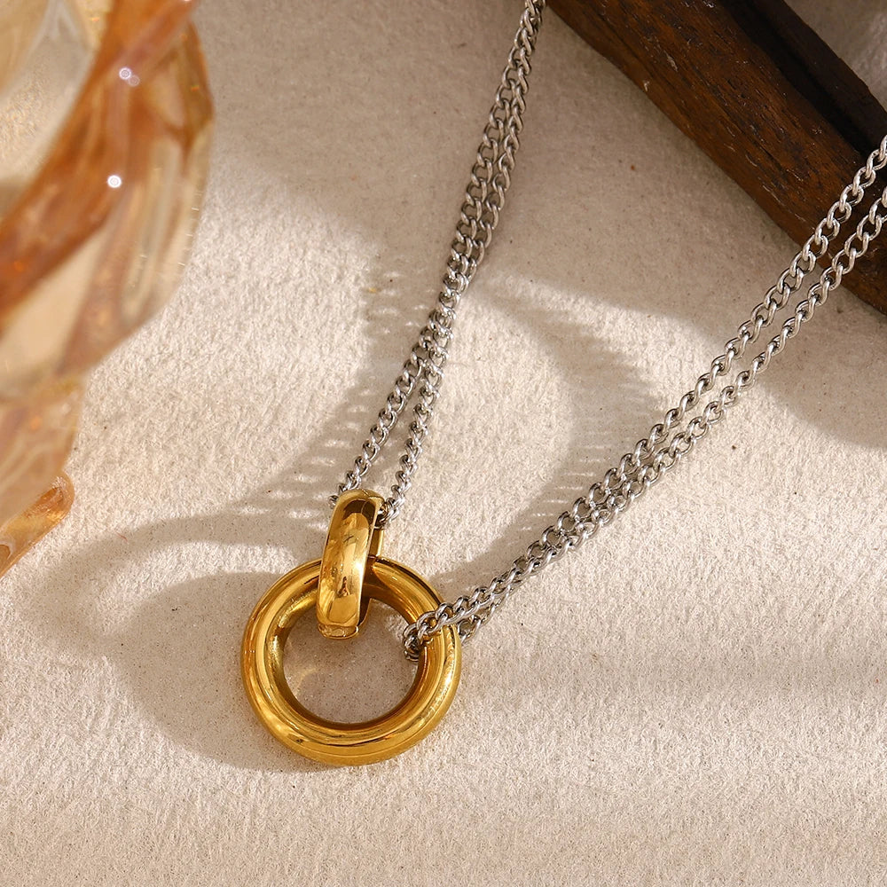 The Harmony Interlocking Ring Necklace by Vexa - necklace - Vexa