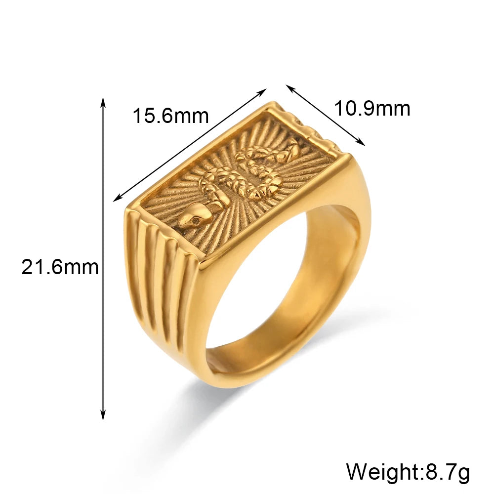 The Serpentine Sunburst Vintage Signet Ring by Vexa - RING - Vexa