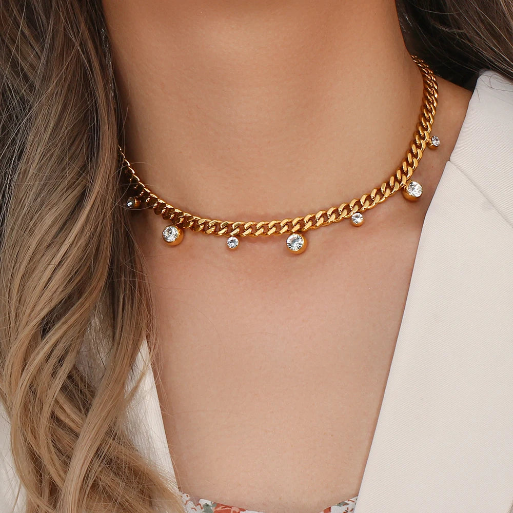 The Stella Crystal Cuban Choker by Vexa - necklace - Vexa