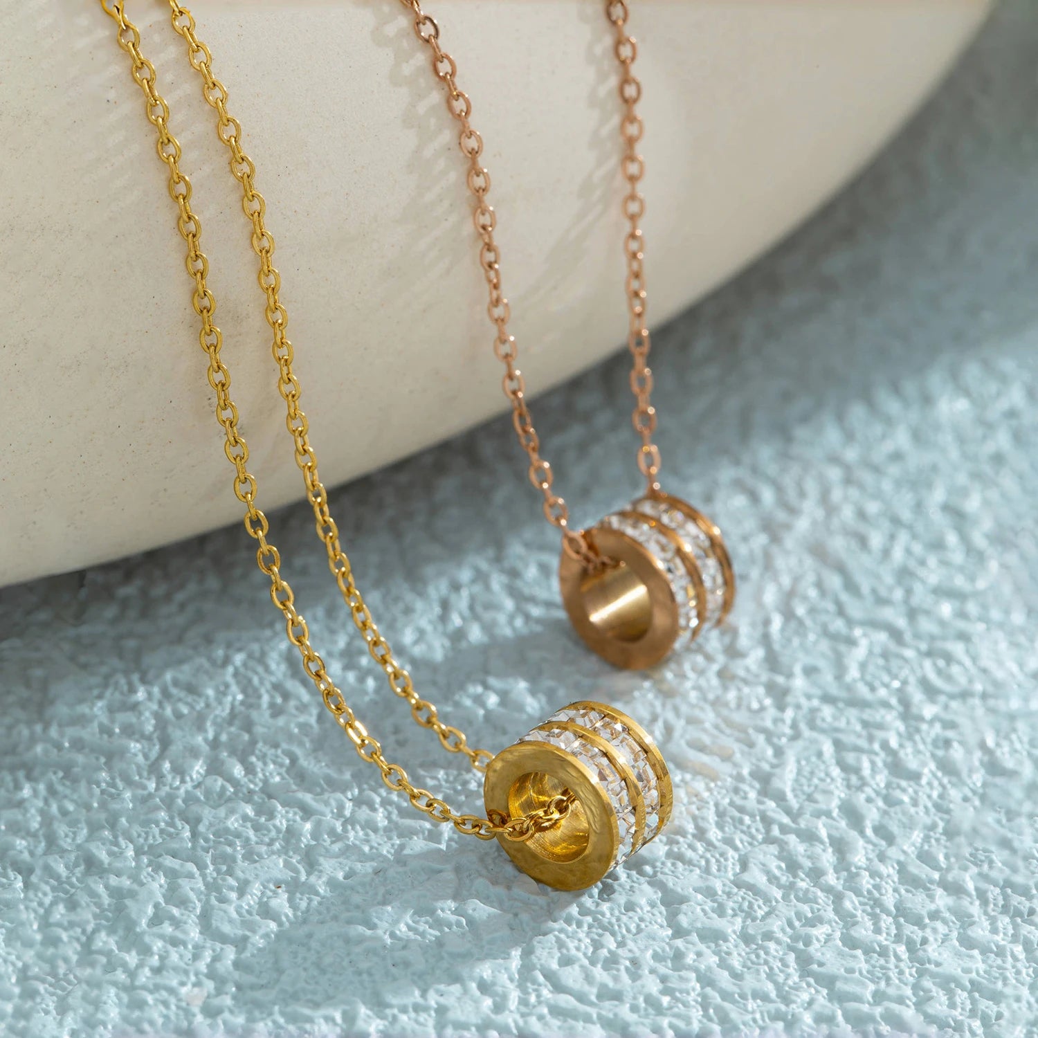 The Radiant Double Row Crystal Cylinder Necklace by Vexa - necklace - Vexa