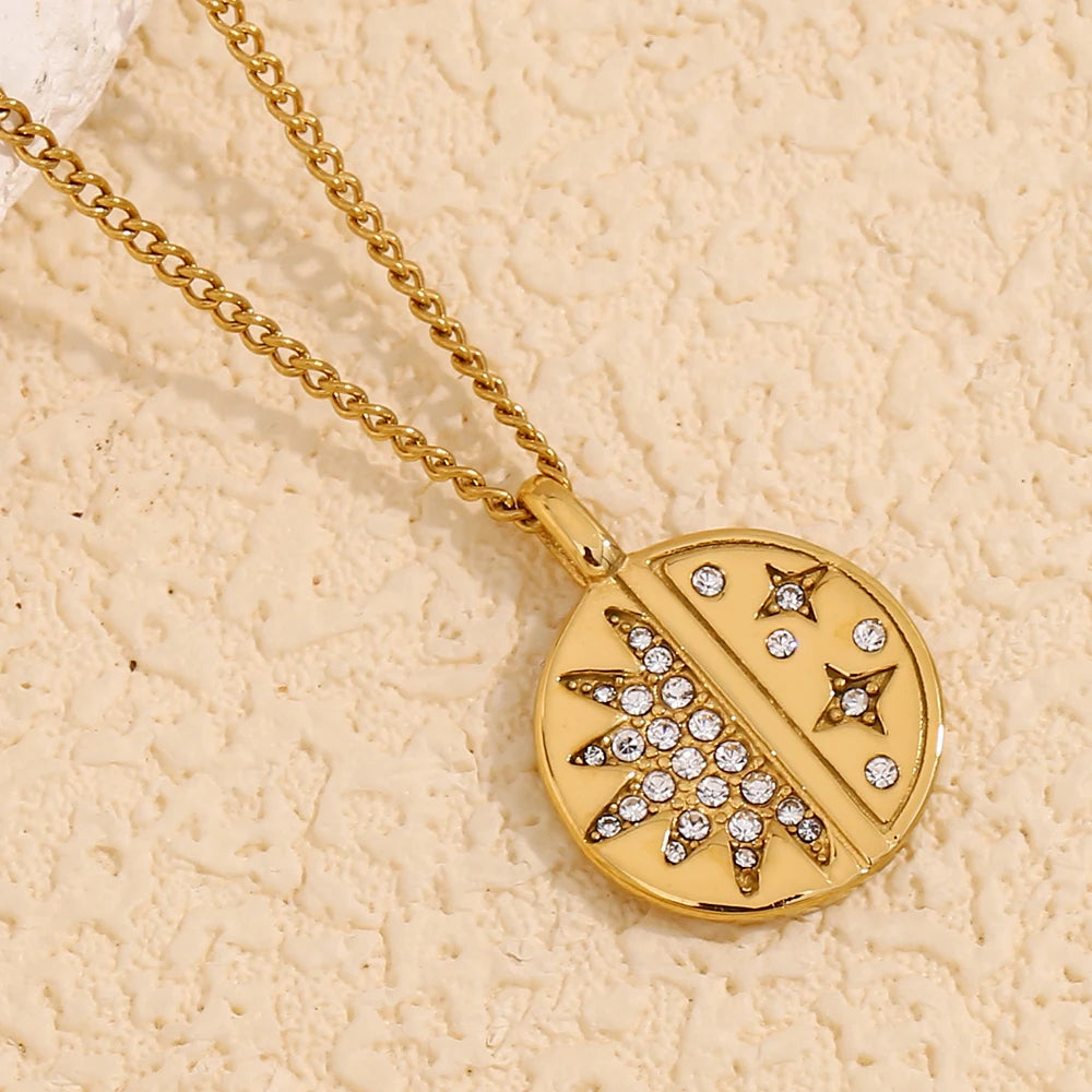 The Celestial Sun and Star Pendant Necklace by Vexa - necklace - Vexa