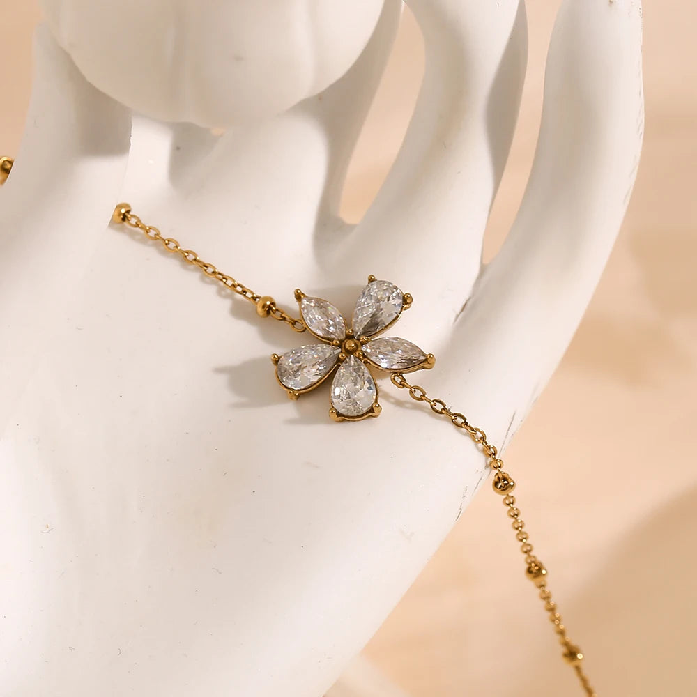 The Calla Crystal Flower Bracelet by Vexa - Bracelet - Vexa