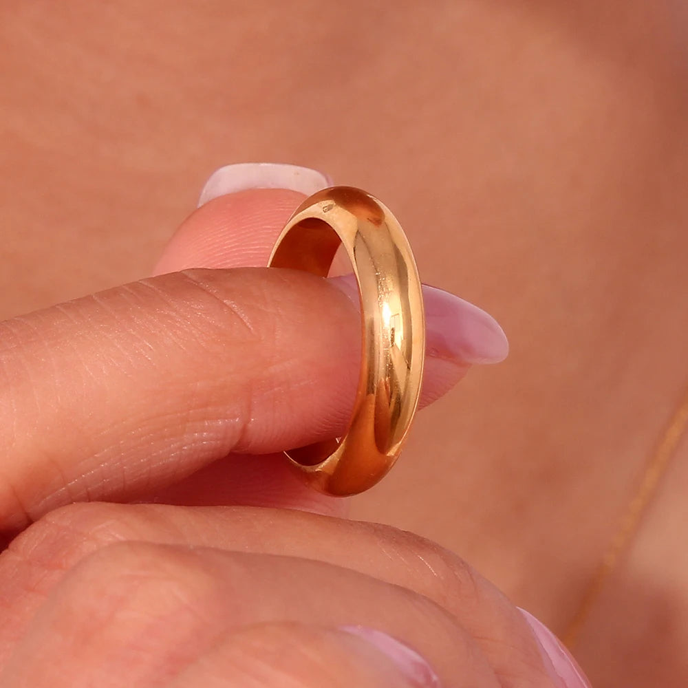 The Zenith Minimalist Dome Ring by Vexa - RING - Vexa - 9 - Gold