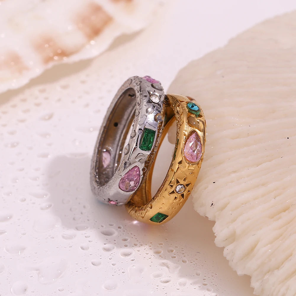 The Celestial Multi - Shape Zircon Band Ring by Vexa - RING - Vexa
