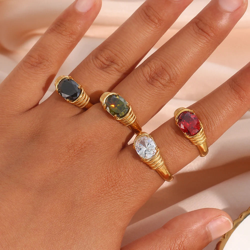 The Ophelia Oval Zircon Ring by Vexa - RING - Vexa