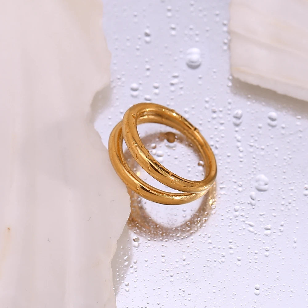 The Duo Minimalist Double Layer Ring by Vexa - RING - Vexa