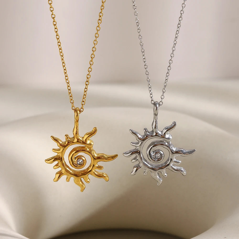 The Helios Spiral Sun Ray Necklace by Vexa - necklace - Vexa